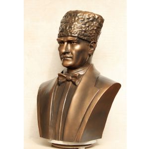 Kalpaklı Papyonlu Atatürk Büstü